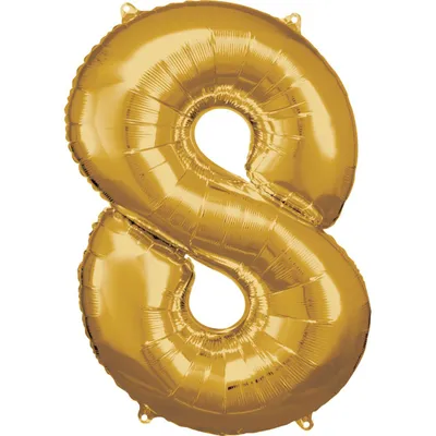 Immagine prodotto di Palloncino Amscan in foil Numero 8 Junior 53 X 83 Cm Oro