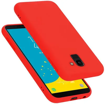 Produktbild von Cadorabo Schutzhülle für Samsung Galaxy J6 2018 Hülle in Rot Handyhülle Case Cover TPU Etui