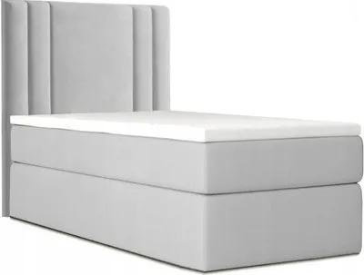 Produktbild von Bett , Boxspringbett , Continentalbett RALI MINI mit Bonell Matratze , Einzelbett mit Container , H3 ( 100x200 cm , Hellgrau - Itaka 51 , Ohne Topper )