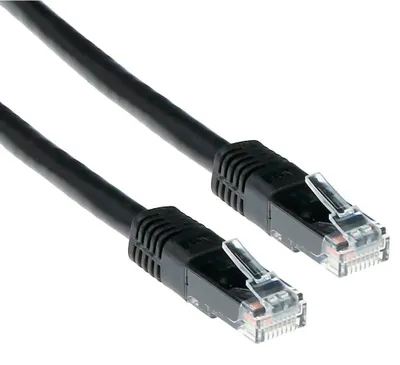 Immagine prodotto di ACT Cavo patch U/UTP CAT6 nero da 0,25 metri con connettori RJ45 (IB8952)