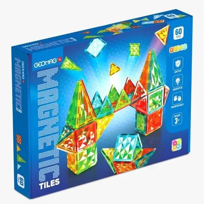 Produktbild von Geomag Magnetic Tiles Gems 60, Bausatz, 3 Jahr(e), Kunststoff, Mehrfarbig, 60 Stück(e)
