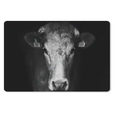 Produktbild von MuchoWow® Schreibtischunterlage Tiere - Kuh - Schwarz - Weiß - Kuhkopf 60x40 cm - XXL Mauspad - Großes Mauspad
