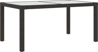 Immagine prodotto di Tavolo da giardino 150 x 75 x 90 cm di colore marrone in vetro e polyrattan