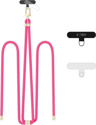 Produktbild von Tech-Protect C7S Rope Crossbody Strap Hot Pink/Gold