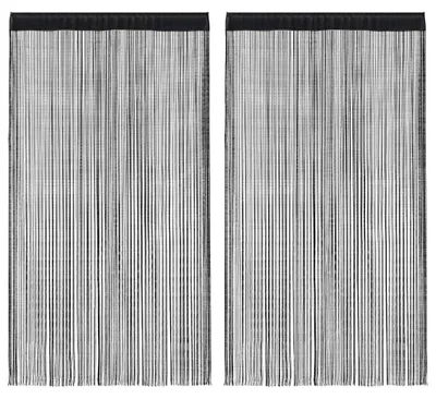 Zdjęcie produktu dla vidaXL Zasłony sznurkowe 2 szt. 100 x 250 cm Czarne