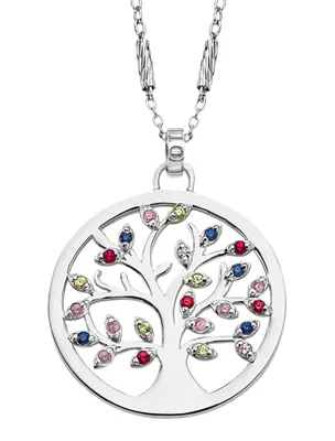 Produktbild von Lotus Silver Collier | Kette > Lebensbaum & bunten Zirkonia LP1890-1/1