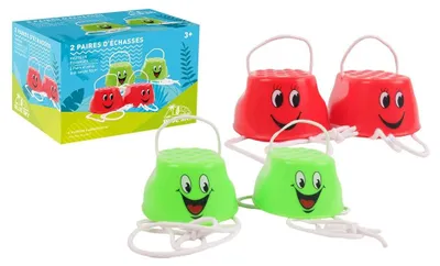 Produktbild von Stelzen Stelzenlaufen Kinderstelzen - 2 Paar - Kunststoff - Seil 52 cm - Ab 3 Jahren