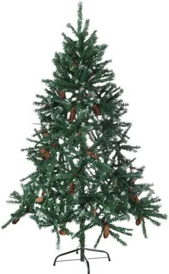 Image de Cadeaux de Noël Sapin de Noël Empire en épicéa avec neige et pommes de pin - 180 cm - 708 bourgeons