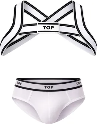 Zdjęcie produktu dla Barcode Berlin TOP Multipack 1x Brief White + 1x Harness White-Black - Größe S