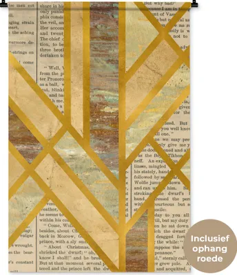 Produktbild von MuchoWow® Wandteppich Wandbehang Marmor - Vintage - Gold 90x135 cm Tapisserie Dekoration Wandtuch - Baumwolle - Wandskulptur