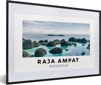 Produktbild von MuchoWow® Gerahmtes Poster Indonesien - Insel - Meer 60x40 cm - Poster mit Schwarzem Bilderrahmen Wandposter Rahmen Foto Bilder - Schlafzimmer - Plakat in Rahmen - Drucken