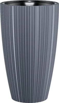 Produktbild von Mika Slim 30 cm runder Blumentopf mit Einsatz | Anthrazit