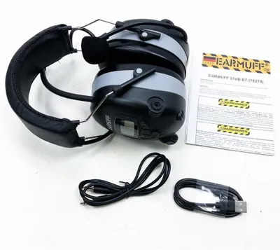 Produktbild von EARMUFF Gehörschutz mit Radio und Bluetooth - extra klarer Sound & Empfang - Unterhaltung bei der Arbeit trotzt perfektem Schutz - Ideal für Forst, Baustellen, Industrie oder Heimwerken