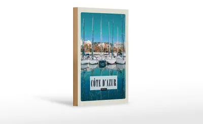 Produktbild von Holzschild Reise 12x18 cm cote d'azur France Urlaub Meer Dekoration