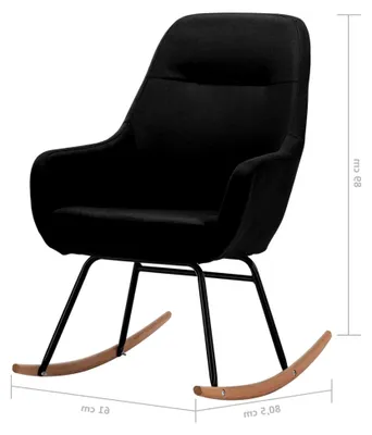 Produktbild von Schaukelstuhl Schwarz Stoff Relaxstuhl