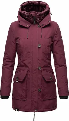 Produktbild von Navahoo Damen Winterjacke Langer Parka Warm Stepp Mantel mit Kapuze Freezestroorm Wine Gr: 36 - S