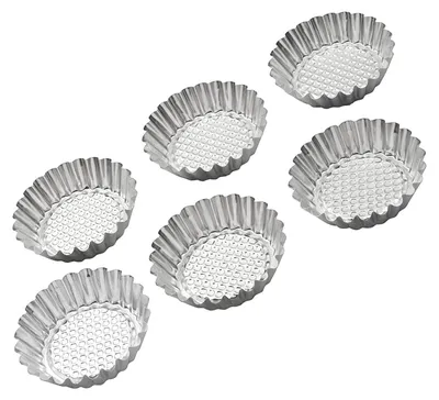 Image de Pedrini Set de 6 Moules à Gâteaux Lillo en Acier Inoxydable Ø 9,5 Cm