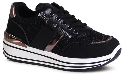 Produktbild von topschuhe24 2781 Damen Sneaker Plateau Turnschuhe , Farbe:Schwarz, Größe:37 EU
