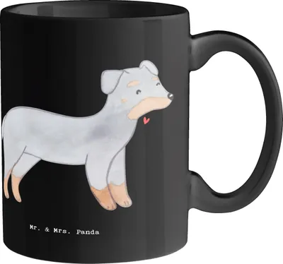 Produktbild von Mr. & Mrs. Panda Tasse Manchester Terrier Magie - Schwarz - Geschenk, Kaffeetasse, Teetasse, Abenteuerlust, schöne, Hunderassen Charakter, kleiner Hund, Kaffeebecher