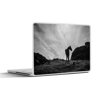 Produktbild von MuchoWow® Laptop Aufkleber Sticker Cover Pferd - Wolken - Wiese 36.5x27.5 cm - Laptop-Sticker