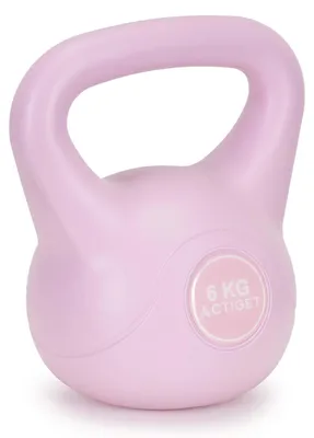 Image de Kettlebell ACTIGET pour l'entraînement, haltère de 6 kg, kettlebell d'entraînement en ABS, boule rose