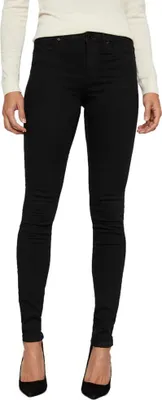 Produktbild von Vero Moda Tanya Normal Waist Slim Piping Jeans Schwarz 2XL / 32 Frau Schwarz 2XL