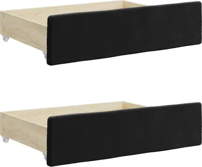 Obrázek produktu pro vidaXL Zásuvky na postel 2 ks Černý dřevěný materiál a samet