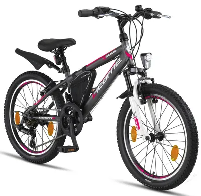 Zdjęcie produktu dla Rower górski Licorne Bike Guide premium w rozmiarach 20, 24 i 26 cali - rower dla dziewczynek, chłopców, mężczyzn i kobiet - 21 biegów Shimano, rower dziecięcy, dla dzieci