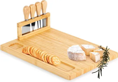 Produktbild von Vilde | Käsebrett Set - 5-teilig - Bambus - mit Messern - ideal für Käseplatten und Servieren