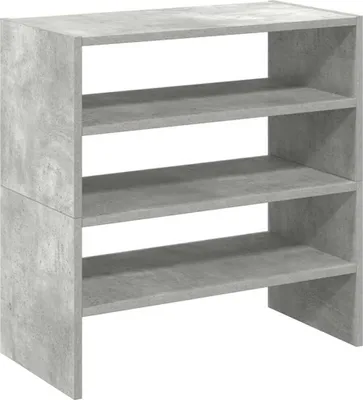 Produktbild von vidaXL Schuhregale 2 Stk. Stapelbar Betongrau 60x30x30,5 cm