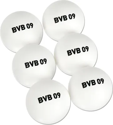 Produktbild von BVB Tischtennisbälle, 6er Set, weiß, mit BVB 09-Schriftzug, aus Kunststoff