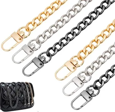 Productafbeelding van Lederen ketting, 120 cm, schouderketting voor handtassen, bruin