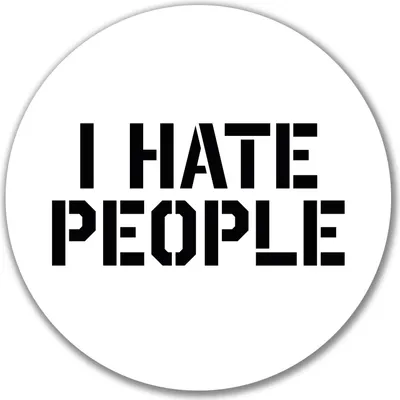 Produktbild von Huuraa Aufkleber I HATE PEOPLE 10cm rund Sticker Geschenkidee