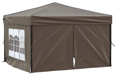 Produktbild von vidaXL Partyzelt Faltbar mit Seitenwänden Taupe 3x3 m