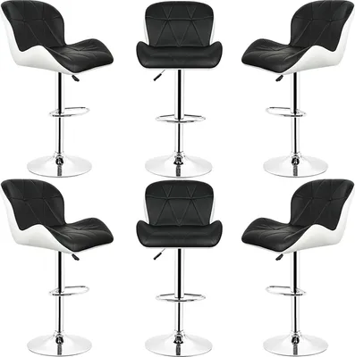 Produktbild von Barhocker 6er Set - Barsessel mit Fußablage Tresenhocker Stuhl Küchenhocker,Höhenverstellbar,360°drehbar