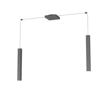 Obrázek produktu pro Moderní zavěšení Square Tube Metal Anthracite Grey 2 světla Gu10