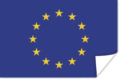 Produktbild von MuchoWow® Poster Flagge - Europäische Flagge 90x60 cm - Schlafzimmer