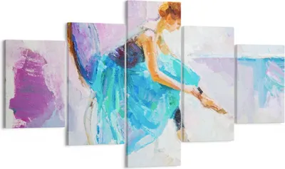 Produktbild von Bild auf Leinwand - Leinwandbild - Balletttänzer tanzen - 125x70cm - Wand Bild - Wanddeko - Leinwanddruck - Bilder - Kunstdruck - Wanddekoration - Leinwand bilder - Wandkunst - EA125x70-3766