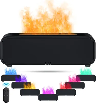 Produktbild von Flame Aroma Diffuser, Luftbefeuchter, 7-Flammen-Farbe, geräuschloser Diffusor für ätherische Öle für Zuhause, Büro, Yoga mit Auto-Off-Schutz