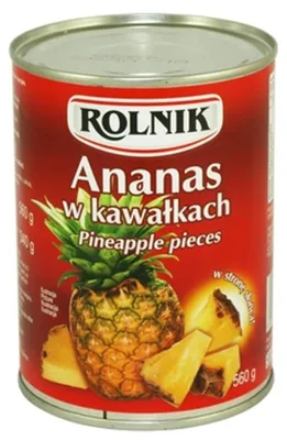 Zdjęcie produktu dla Ananas w kawałkach 580 ml Rolnik