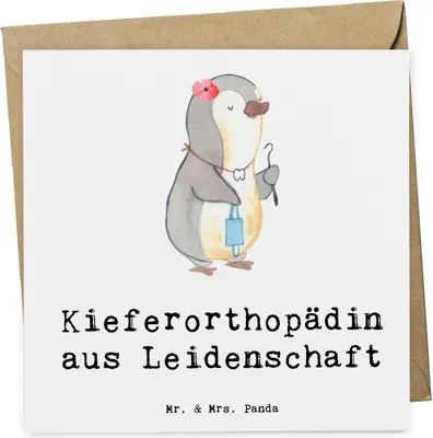 Produktbild von Mr. & Mrs. Panda Grußkarte Kieferorthopädin Leidenschaft - Weiß - Geschenk, anlasskarte, doppelkarte, Klappkarte, faltkarte, Glückwunschkarte