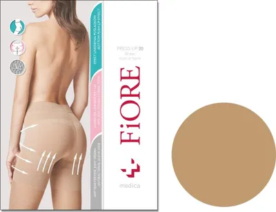 Imagen del producto de Medias modeladoras para realzar el glúteo, 20 den, color beige claro