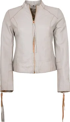 Produktbild von Freaky Nation - Damen Lederjacke Lammnappa weiß antik Größe L