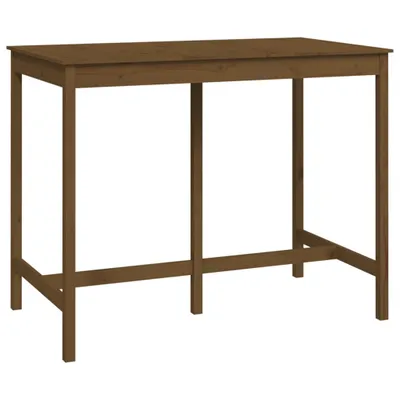 Zdjęcie produktu dla vidaXL Stolik barowy miodowy brąz 140x80x110 cm lite drewno sosnowe
