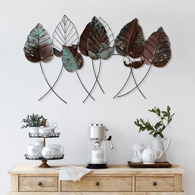 Obrázek produktu pro Wallity, Casting Leaf 3, nástěnná dekorace, vícebarevná, kov, 67 x 112 cm