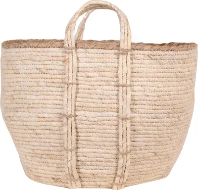 Produktbild von Seegraskorb mit Henkel natur 27x22cm, foliert boho
