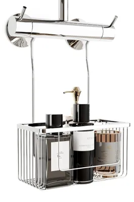 Produktbild von Elzusha – Duschablage zum Aufhängen über dem Wasserhahn – Kleiner Badezimmer-Organizer mit Haken