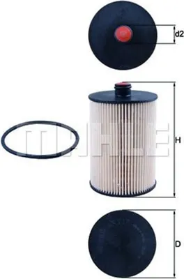Produktbild von Kraftstofffilter MAHLE KX 217D für VW LT 28-46 II Kastenwagen (2DA, 2DD, 2DH) Filtereinsatz