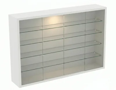 Immagine prodotto di VDD – Vetrina – Vetrina con vetro – Vetrina con illuminazione a LED – Vetrinetta - 50 x 7 x 40 cm - Bianco