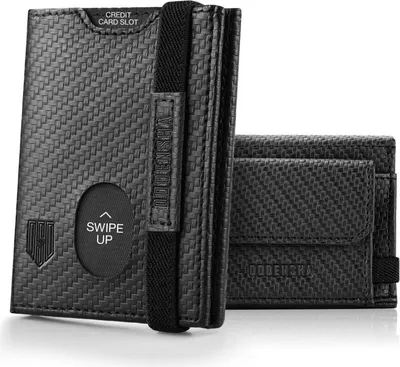 Produktbild von RFID Blocker Geldbörse Herren Mini Portemonnaie Münzfach Leder Slim Wallet
